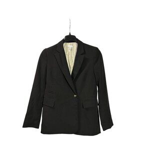 Topshop Womens Black Blazer US Size 6 Oversized Lined Shoulder Pads